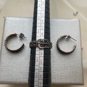 Vintage sterling silver buckle ring set